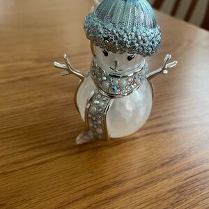 Bath & Body Works Silver Snowman Figurine
